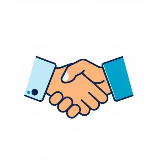 Icona di due persone che si stringono la mano, simbolo di una partnership commerciale.