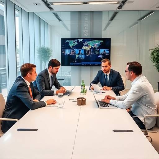 Un team di consulenti in una riunione in ufficio a Milano