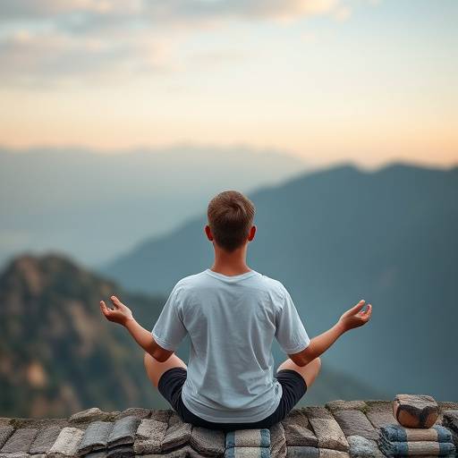 Una persona che medita e visualizza i suoi obiettivi